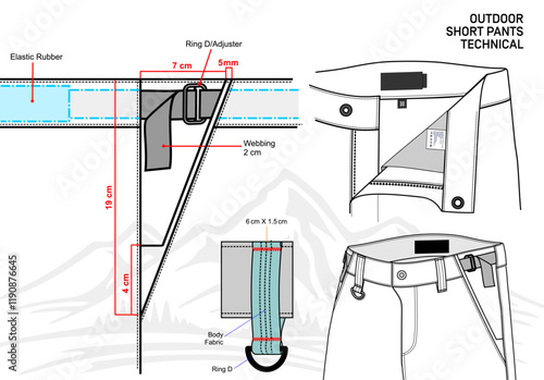 SHORT PANTS OUTDOOR MOCKUP WITH DESCRIPTION