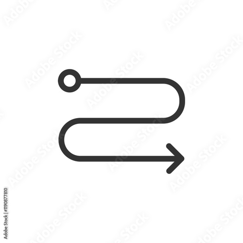 Route start and finish point icon Simple outline vector logo