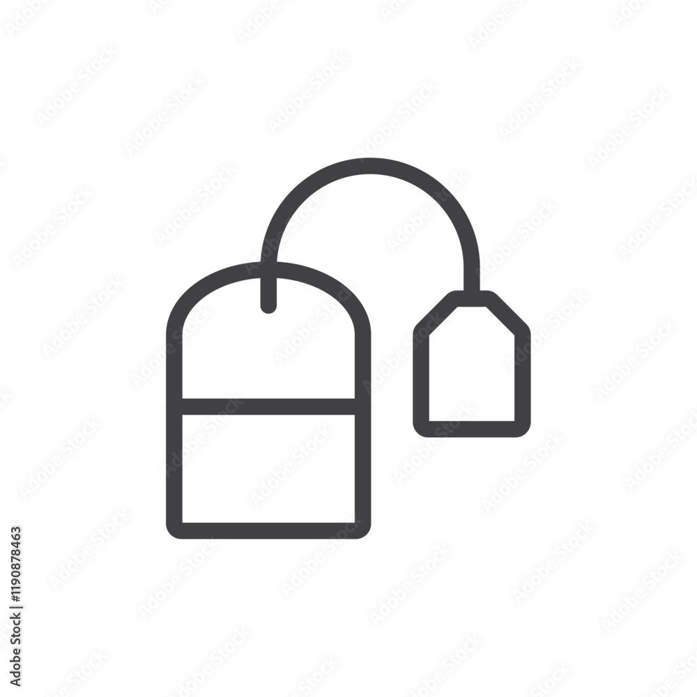 Tea bag icon Simple outline vector logo Tea bag icon Simple outline vector logo