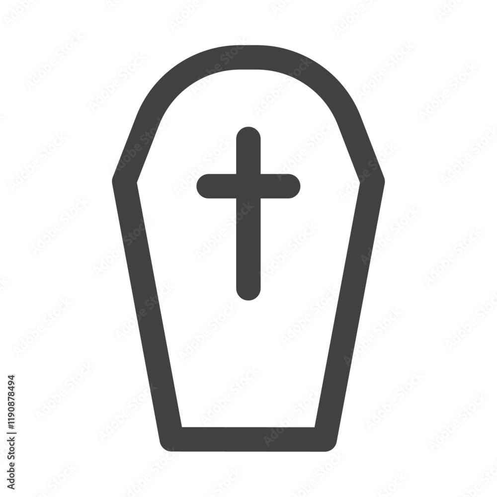 Obraz premium Tombstone icon Simple outline vector logo