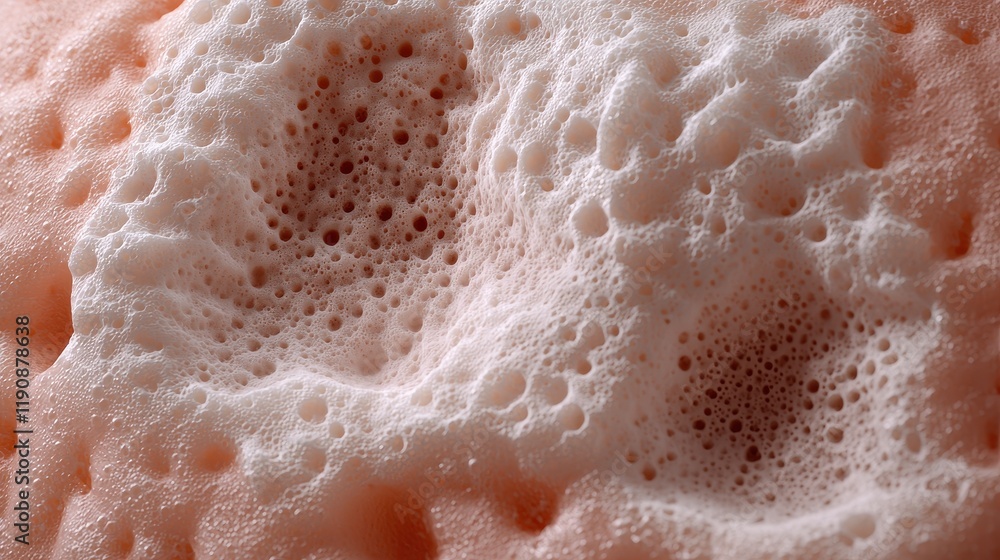 Obraz premium Abstract Macro Close up of Peach Colored Foam with Bubbles Texture