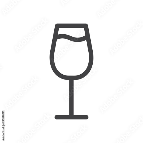 wine glass icon Simple outline vector logo