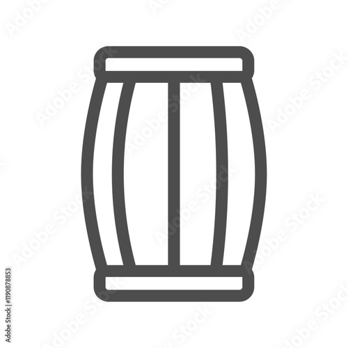 Wood barrel icon Simple outline vector logo
