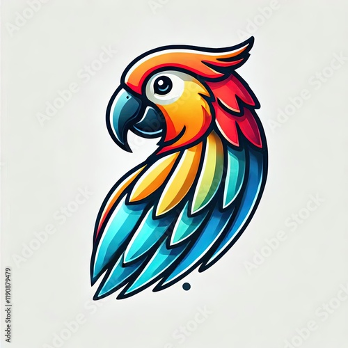 parrot logo illustration side view 65 photo