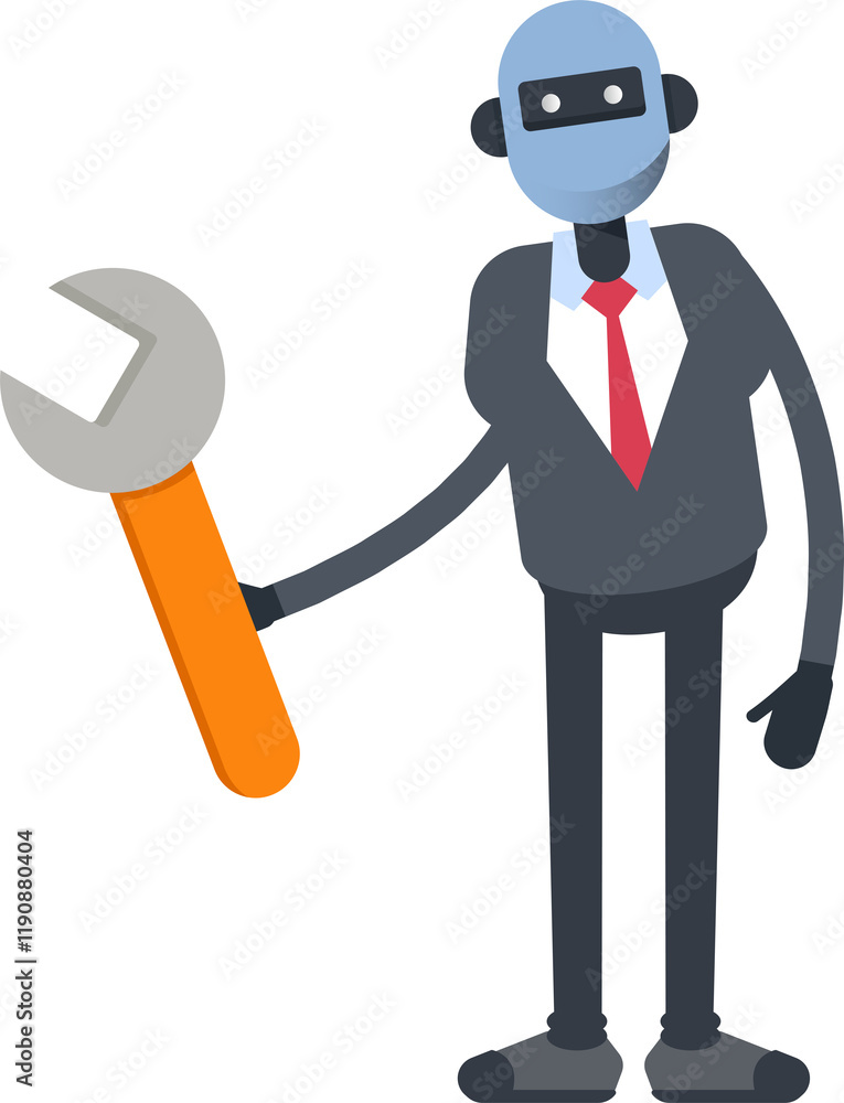 Humanoid Office Worker Character Using Wrench Tool
Humanoid Office Worker Character Using Wrench Tool