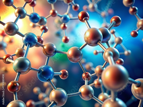 Microscopic Portrait: Dimethyl Phthalate Molecular Structure - Scientific 3D Render photo