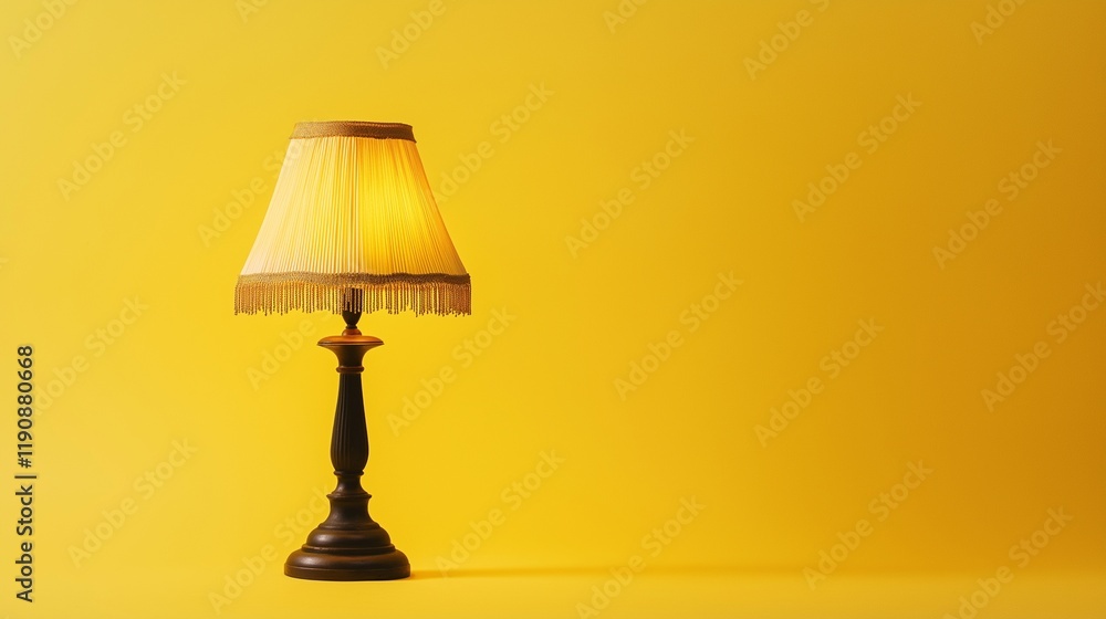 lamp on the table and yellow background lamp on the table and yellow background