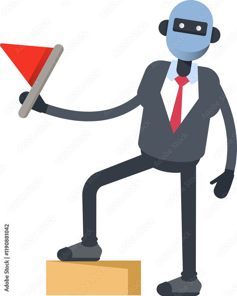 Humanoid Office Worker Character Holding Flag
Humanoid Office Worker Character Holding Flag