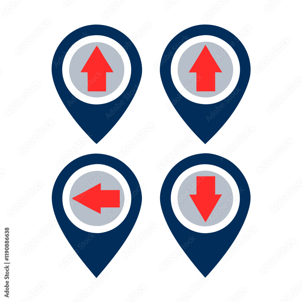 Unique Location Icon with Arrow Vector bundle. Unique Location Icon with Arrow Vector bundle.
