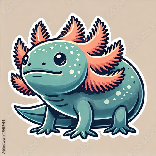 axolotl pink hairlogo ilustration photo