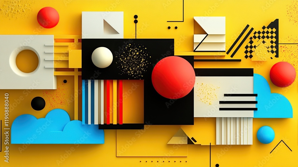Abstract geometric shapes, vibrant colors, 3D rendering. Abstract geometric shapes, vibrant colors, 3D rendering.