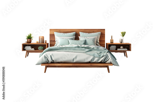 Bedroom Furniture on transparent background.