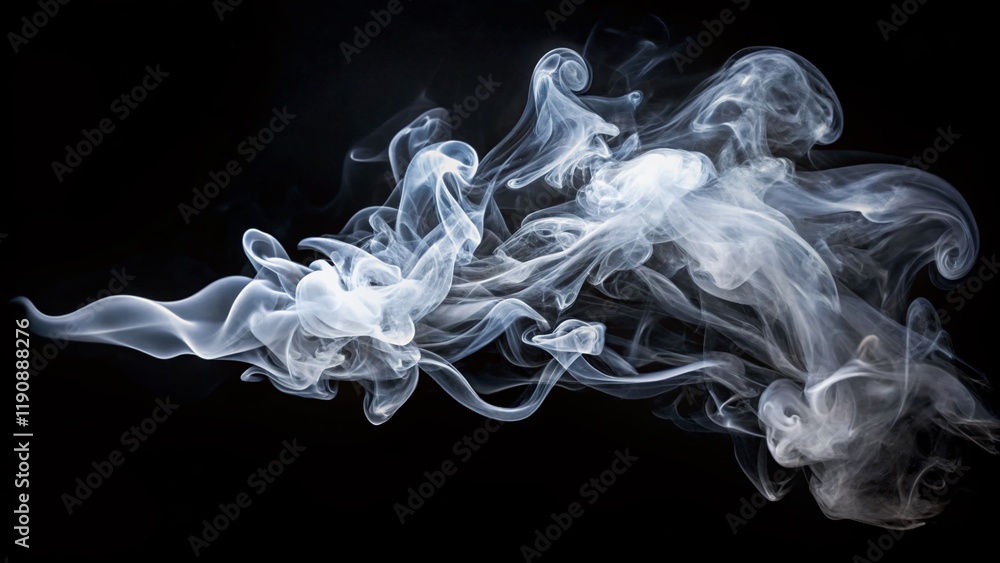 Fototapeta premium Minimalist Black and White Smoke Photography: Abstract Swirling Vapor