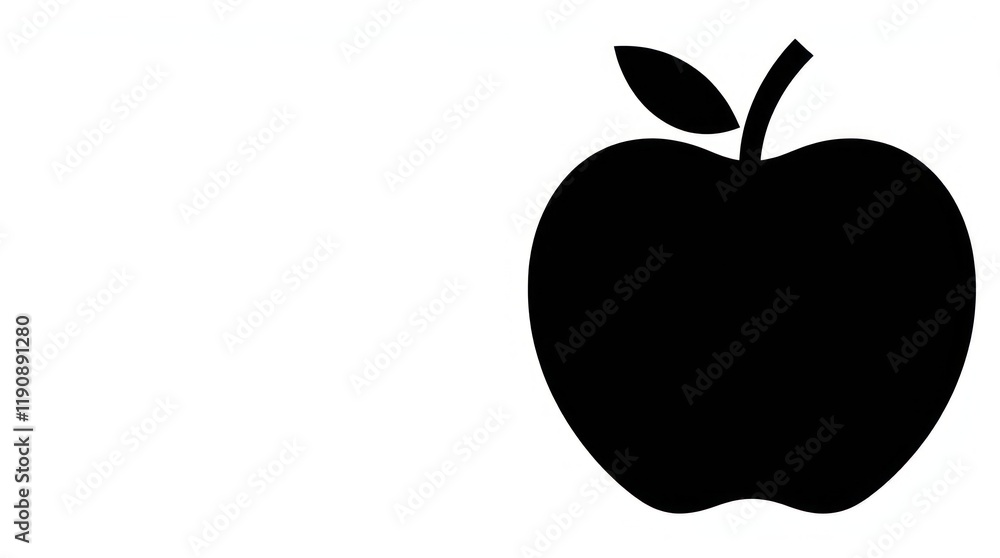 Black Apple Icon with Simple Design Black Apple Icon with Simple Design