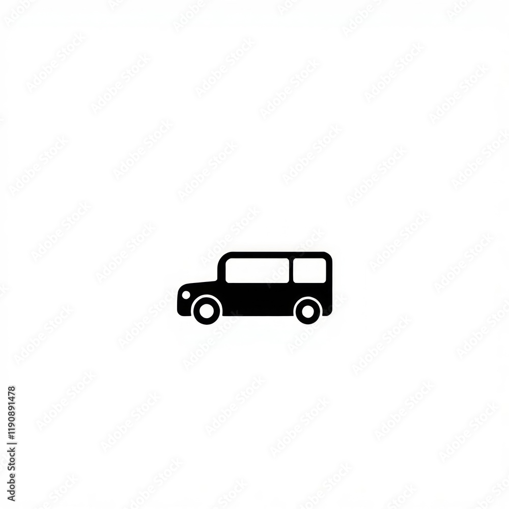 Detailed Bus Icon with a Simple and Modern Design on a White Background Detailed Bus Icon with a Simple and Modern Design on a White Background