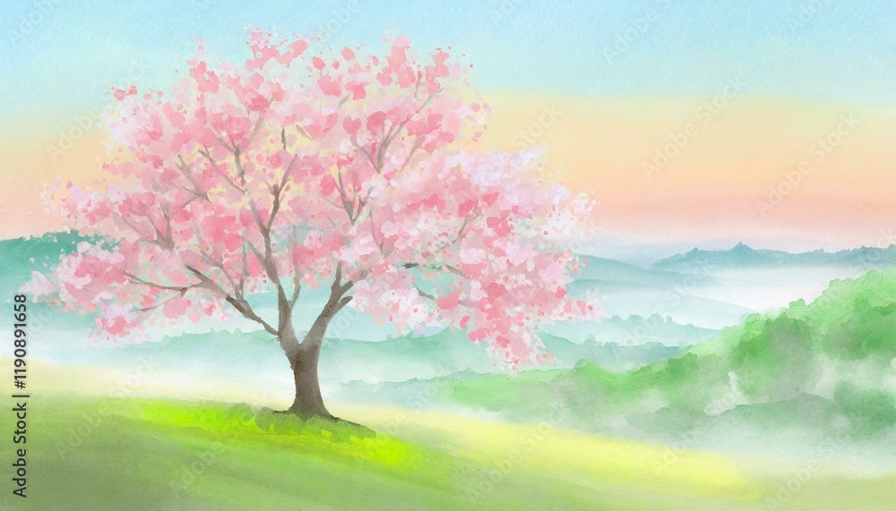 春の風景画 春の風景画