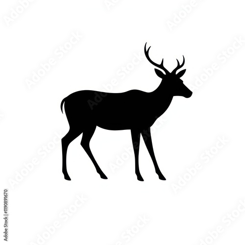 Wallpaper Mural Detailed Illustration of a Deer with Antlers and a Graceful Pose on a White Background Torontodigital.ca