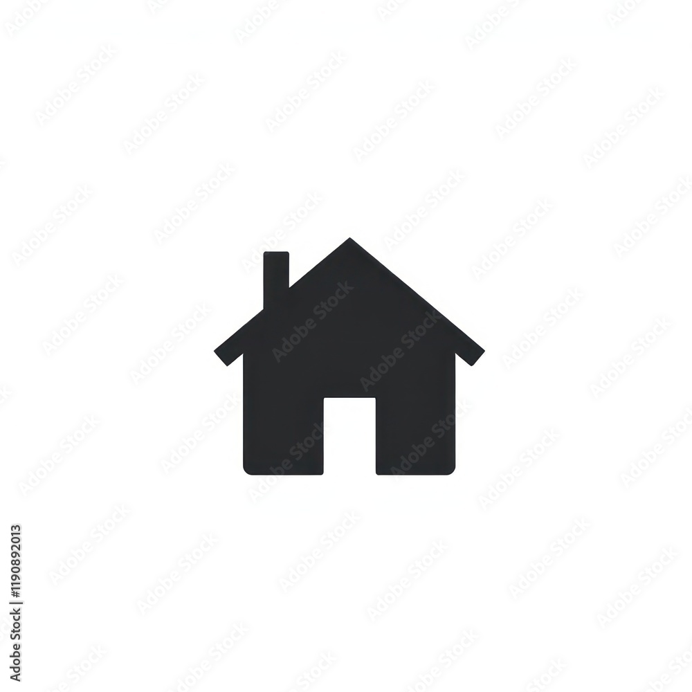 Illustration of a Black House with a Simple and Clean Design on a White Background Illustration of a Black House with a Simple and Clean Design on a White Background