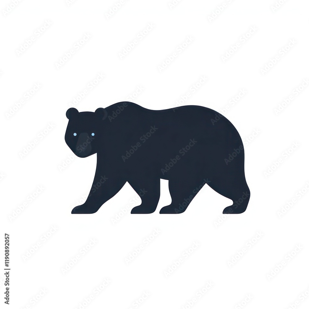 Fototapeta premium Bear Illustration with a Stylized and Cartoonish Look on a White Background