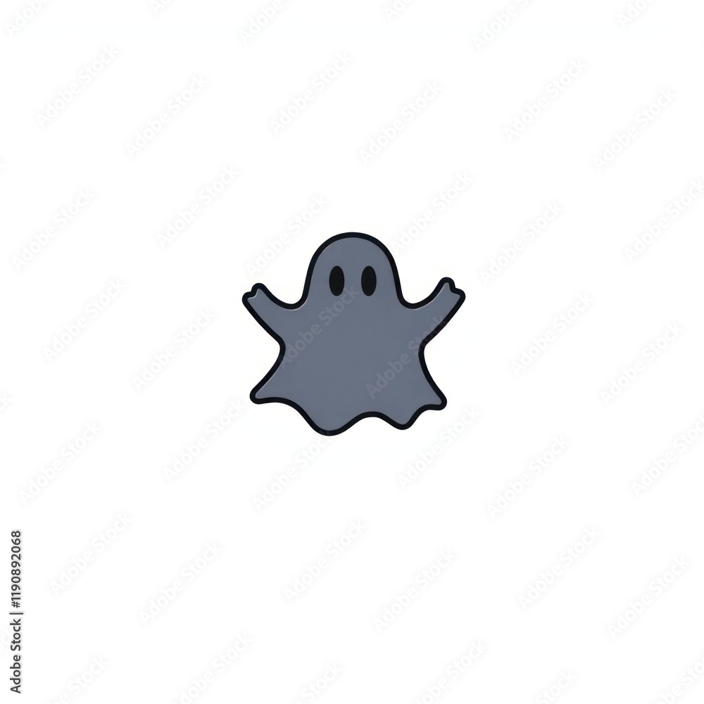 Small Ghost Icon with a Cute and Friendly Expression on a White Background Small Ghost Icon with a Cute and Friendly Expression on a White Background