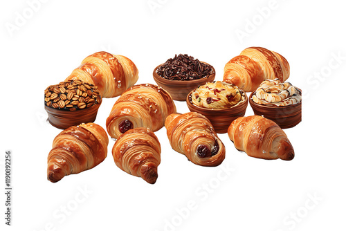 Bakery Products on transparent background.
