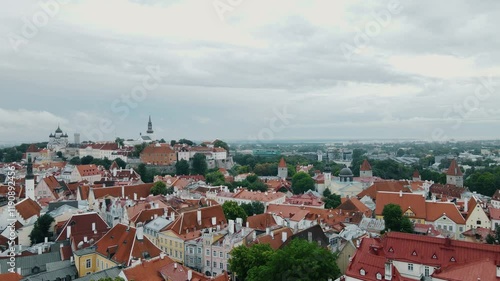 European old town aerial view. Drone shots of old town