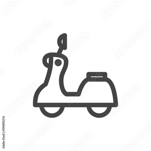 線画乗り物関連の単品アイコン　スクーター