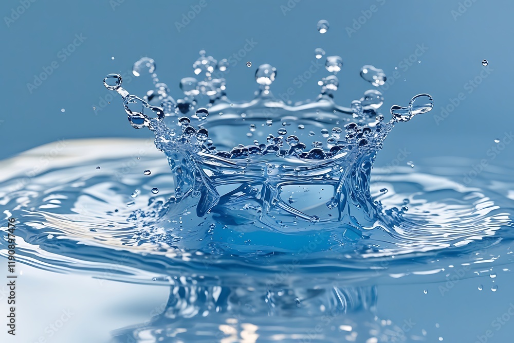 Water splash forming a circle. AI. Water splash forming a circle. AI.