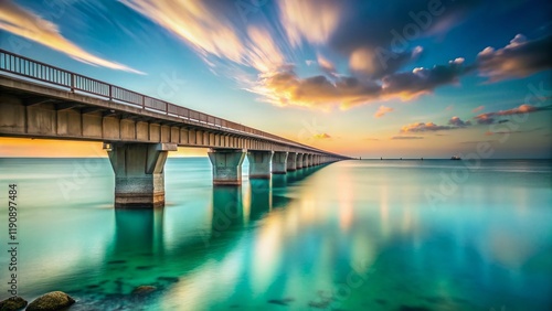 Wallpaper Mural Minimalist Seven Mile Bridge, Florida Keys: Sunrise Over Turquoise Waters Torontodigital.ca