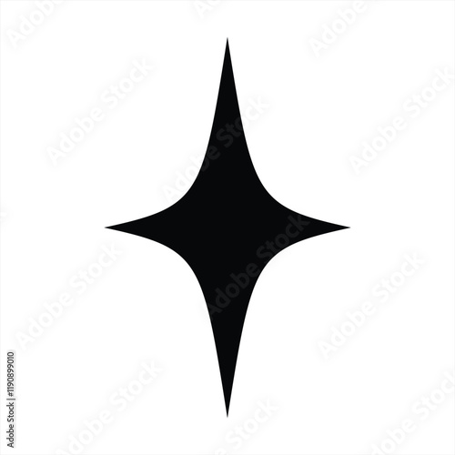 four point star design template vector icon.