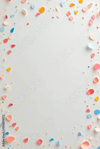 Minimalist Frame with Colorful Paper Petals for Celebratory Occasions, Perfect for Easter, Chinese New Year, or Other Festive Events in a Simple and Elegant Design