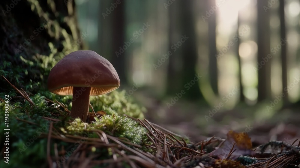 Discover the enchanting beauty of forest mushrooms nestled among moss and pine needles in this serene woodland scene. Discover the enchanting beauty of forest mushrooms nestled among moss and pine needles in this serene woodland scene.