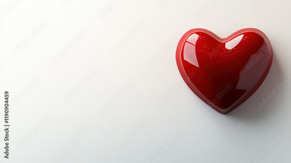 Shiny Red Heart Symbol on Light Background, Perfect for Love, Romance, Valentine's Day, or Heartfelt Communication in Various Designs Shiny Red Heart Symbol on Light Background, Perfect for Love, Romance, Valentine's Day, or Heartfelt Communication in Various Designs