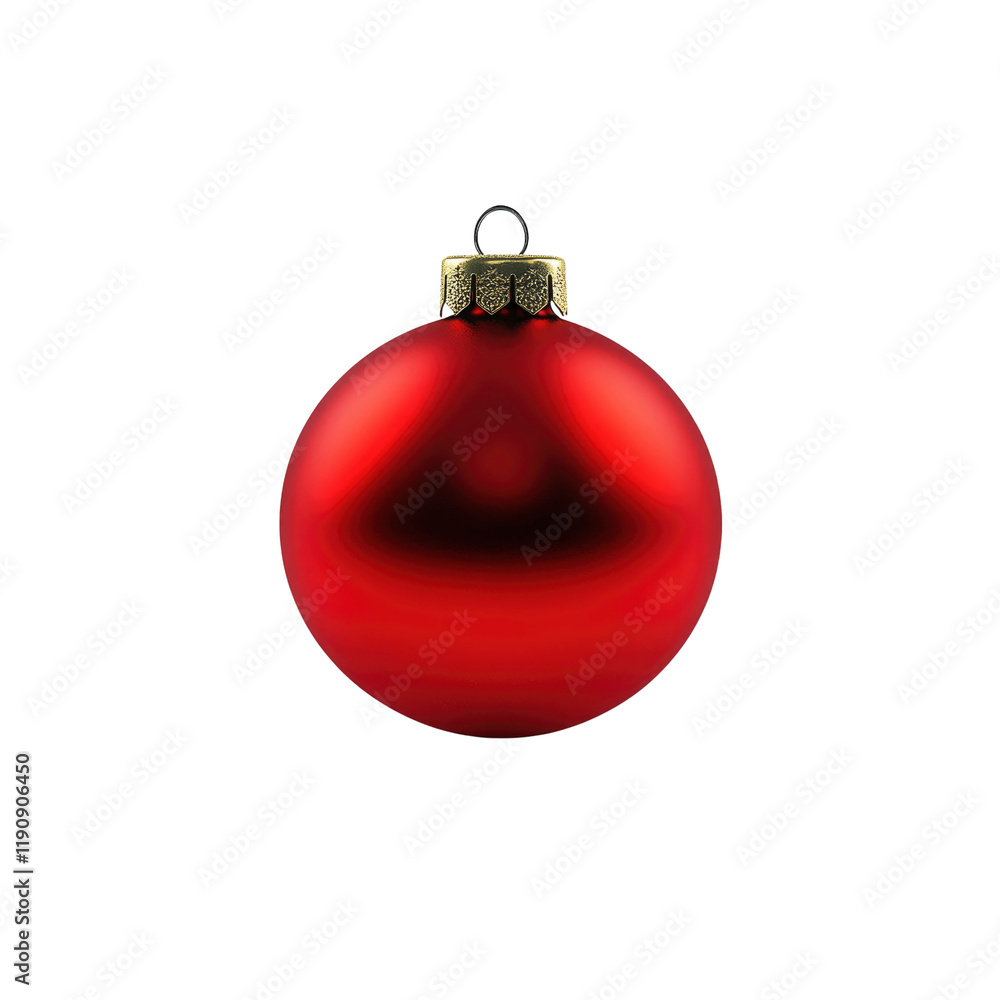 Classic Red Christmas Ornament on Transparent background Classic Red Christmas Ornament on Transparent background