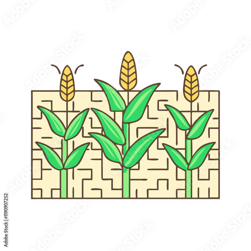 corn maze vector icon,corn maze vector illustration - simple illustration of corn maze ,perfect for logos and iconscorn maze 