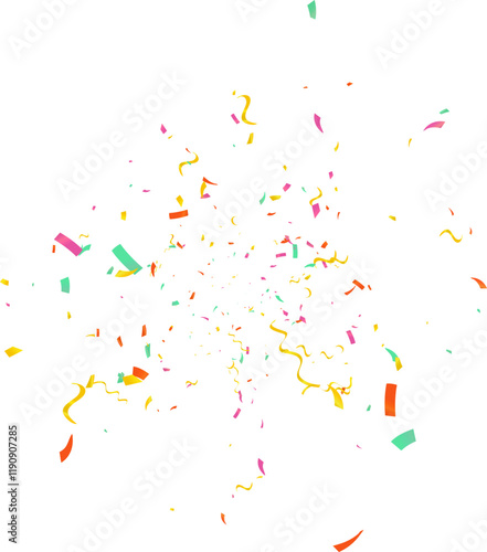 Colorful bright confetti isolated on transparent background. Vector illustration eps10.