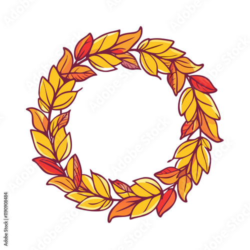 fall leaf wreath vector icon,fall leaf wreath vector illustration - simple illustration of fall leaf wreath ,perfect for logos and iconsfall leaf wreath 