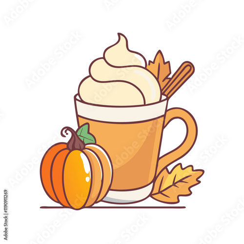 pumpkin spice latte vector icon,pumpkin spice latte vector illustration - simple illustration of pumpkin spice latte ,perfect for logos and iconspumpkin spice latte 