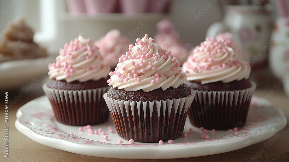 Chocolate cupcakes with vanilla frosting Chocolate cupcakes with vanilla frosting