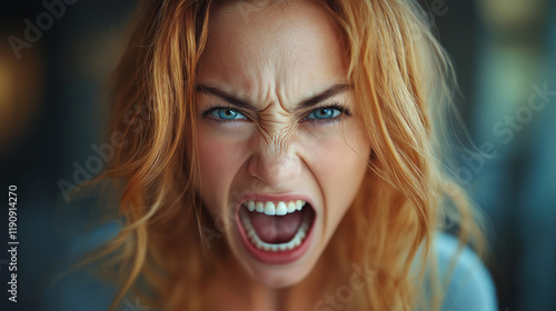 Angry and screaming young girl
