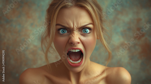 Angry and screaming young girl