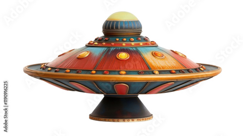 Vintage flying saucer transparent background photo