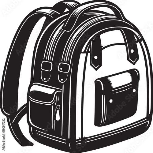 coloring page cute cute all bag silhouette vector illustration