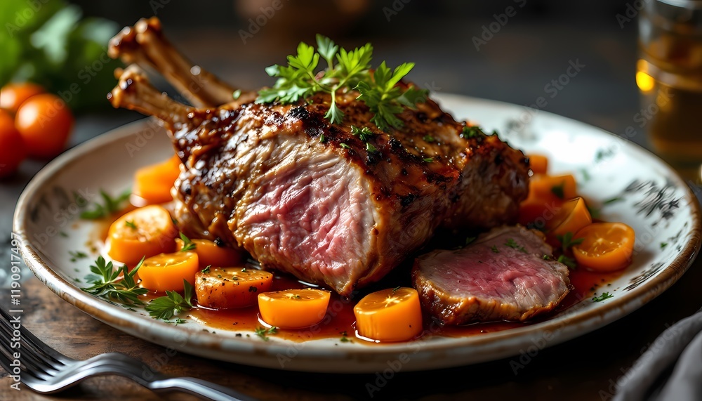 Roasted Lamb Rack with Glazed Apricots: A Rustic Gourmet Dish Roasted Lamb Rack with Glazed Apricots: A Rustic Gourmet Dish