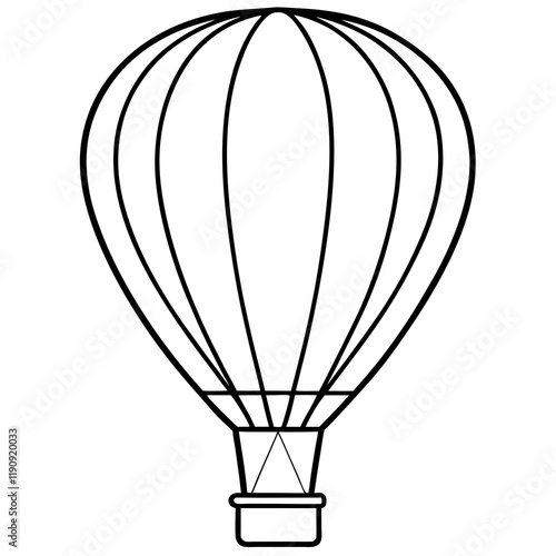  Hot Air Balloon Line Drawing Vector Line Art