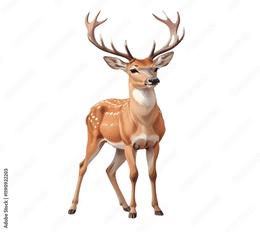 Obraz premium Deer standing Illustration vector art