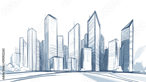 Low poly smart city 3D wire mesh. Intelligent building automation system business concept. High skyscrapers border pattern background. Architecture urban cityscape technology vector illustration