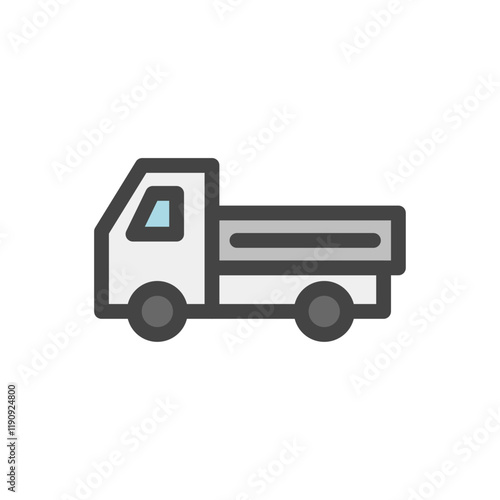 カラー乗り物関連の単品アイコン　積載車