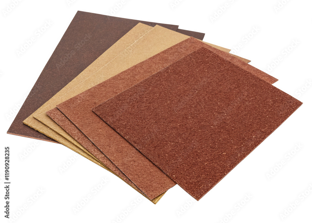 Fototapeta premium Sandpaper Sheets isolated on a transparent background.