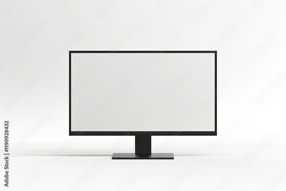 High Definition View of 3D Rendering Black Monitor Isolated on White Background High Definition View of 3D Rendering Black Monitor Isolated on White Background